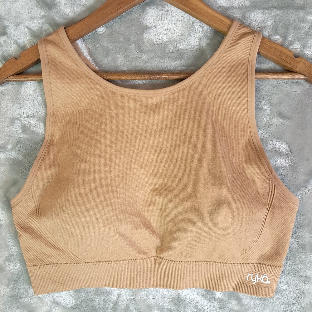 Ryka Strappy Cross Back Sports Bra Padded Womens Size XXL Brown Yoga